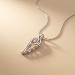 0.05CTW Round Cut Lab Grown Diamond Angel Wing Heart Pendant Necklace for Women White