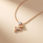 0.10CTW Round Cut Lab Grown Diamond Floral Tulip Pendant Necklace for Women Rose Gold