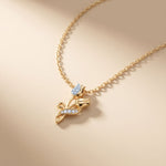 0.10CTW Round Cut Lab Grown Diamond Floral Tulip Pendant Necklace for Women Gold