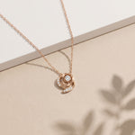 0.35CTW Round Cut Lab Grown Diamond Bloom Swirl Pendant Necklace for Women Rose Gold