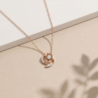 0.35CTW Round Cut Lab Grown Diamond Bloom Swirl Pendant Necklace for Women Rose Gold