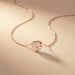 0.35CTW Round Cut Lab Grown Diamond Bloom Swirl Pendant Necklace for Women Rose Gold
