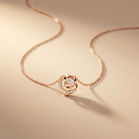 0.35CTW Round Cut Lab Grown Diamond Bloom Swirl Pendant Necklace for Women Rose Gold