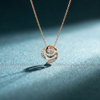 0.35CTW Round Cut Lab Grown Diamond Bloom Swirl Pendant Necklace for Women Rose Gold