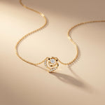 0.35CTW Round Cut Lab Grown Diamond Bloom Swirl Pendant Necklace for Women Gold
