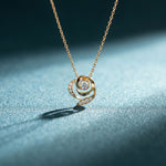 0.35CTW Round Cut Lab Grown Diamond Bloom Swirl Pendant Necklace for Women Gold