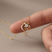 0.35CTW Round Cut Lab Grown Diamond Bloom Swirl Pendant Necklace for Women Gold