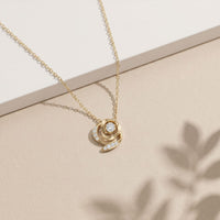 0.35CTW Round Cut Lab Grown Diamond Bloom Swirl Pendant Necklace for Women Gold