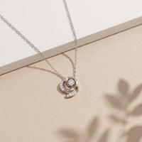 0.35CTW Round Cut Lab Grown Diamond Bloom Swirl Pendant Necklace for Women White