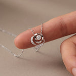 0.35CTW Round Cut Lab Grown Diamond Bloom Swirl Pendant Necklace for Women White