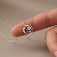 0.35CTW Round Cut Lab Grown Diamond Bloom Swirl Pendant Necklace for Women White