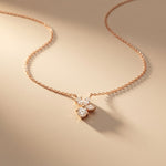 2.15CTW Round & Marquise Cut Lab Grown Diamond Floral Cluster Pendant Necklace Rose Gold