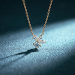 2.15CTW Round & Marquise Cut Lab Grown Diamond Floral Cluster Pendant Necklace Gold