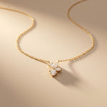 2.15CTW Round & Marquise Cut Lab Grown Diamond Floral Cluster Pendant Necklace Gold
