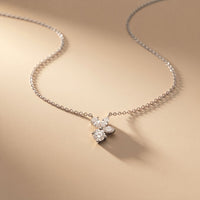 2.15CTW Round & Marquise Cut Lab Grown Diamond Floral Cluster Pendant Necklace White