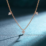 0.30CTW Baguette Cut Lab Grown Diamond Station Pendant Necklace Rose Gold
