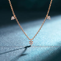0.30CTW Baguette Cut Lab Grown Diamond Station Pendant Necklace Rose Gold