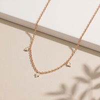 0.30CTW Baguette Cut Lab Grown Diamond Station Pendant Necklace Rose Gold