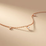 0.30CTW Baguette Cut Lab Grown Diamond Station Pendant Necklace Rose Gold