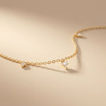 0.30CTW Baguette Cut Lab Grown Diamond Station Pendant Necklace Gold