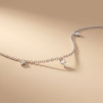 0.30CTW Baguette Cut Lab Grown Diamond Station Pendant Necklace White