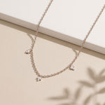 0.30CTW Baguette Cut Lab Grown Diamond Station Pendant Necklace White