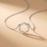 1.70CTW Mixed Cut Lab Grown Diamond Open Circle Pendant Necklace White