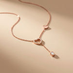 0.3CTW Round Cut Lab Grown Diamond Drop Pendant Necklace Rose Gold