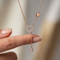 0.3CTW Round Cut Lab Grown Diamond Drop Pendant Necklace Rose Gold