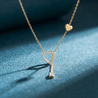 0.3CTW Round Cut Lab Grown Diamond Drop Pendant Necklace Gold