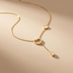 0.3CTW Round Cut Lab Grown Diamond Drop Pendant Necklace Gold
