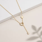 0.3CTW Round Cut Lab Grown Diamond Drop Pendant Necklace Gold