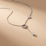 0.3CTW Round Cut Lab Grown Diamond Drop Pendant Necklace White