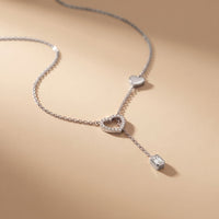 0.3CTW Round Cut Lab Grown Diamond Drop Pendant Necklace White