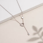 0.3CTW Round Cut Lab Grown Diamond Drop Pendant Necklace White