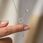 0.3CTW Round Cut Lab Grown Diamond Drop Pendant Necklace White
