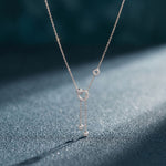 0.65CTW Round Cut Lab Grown Diamond Open Circle Tassel Pendant Necklace White