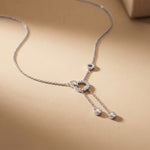 0.65CTW Round Cut Lab Grown Diamond Open Circle Tassel Pendant Necklace White