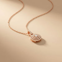 0.10CTW Cushion Cut Lab Grown Diamond Pavé Pendant Necklace Rose Gold