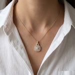 0.10CTW Cushion Cut Lab Grown Diamond Pavé Pendant Necklace Gold