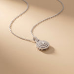 0.10CTW Cushion Cut Lab Grown Diamond Pavé Pendant Necklace White
