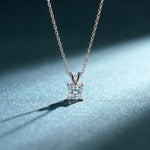1.05CTW Princess Cut Lab Grown Diamond Solitaire Pendant Necklace White 