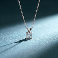 1.05CTW Princess Cut Lab Grown Diamond Solitaire Pendant Necklace White 