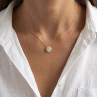 2.40CTW Round Cut Lab Grown Diamond Halo Solitaire Pendant Necklace Rose Gold