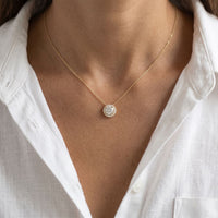 2.40CTW Round Cut Lab Grown Diamond Halo Solitaire Pendant Necklace Gold