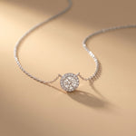 2.40CTW Round Cut Lab Grown Diamond Halo Solitaire Pendant Necklace White