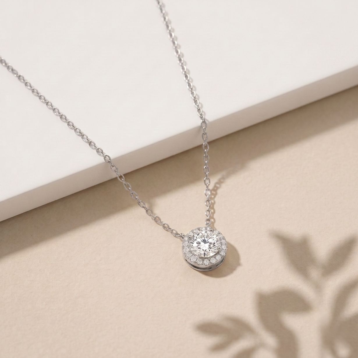 2.40CTW Round Cut Lab Grown Diamond Halo Solitaire Pendant Necklace White