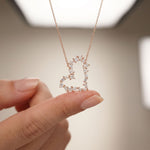 1.95CTW Mixed Cut Lab Grown Diamond Open Heart Pendant Necklace Rose Gold
