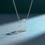1.95CTW Mixed Cut Lab Grown Diamond Open Heart Pendant Necklace White