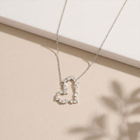1.95CTW Mixed Cut Lab Grown Diamond Open Heart Pendant Necklace White